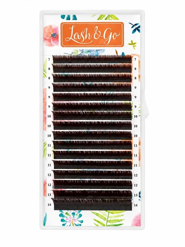 Коричневые ресницы Lash&Go, 16 линий