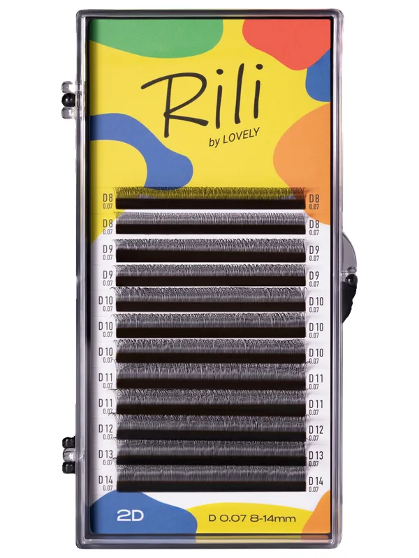 Ресницы Rili одинарные 2D, 12 линий