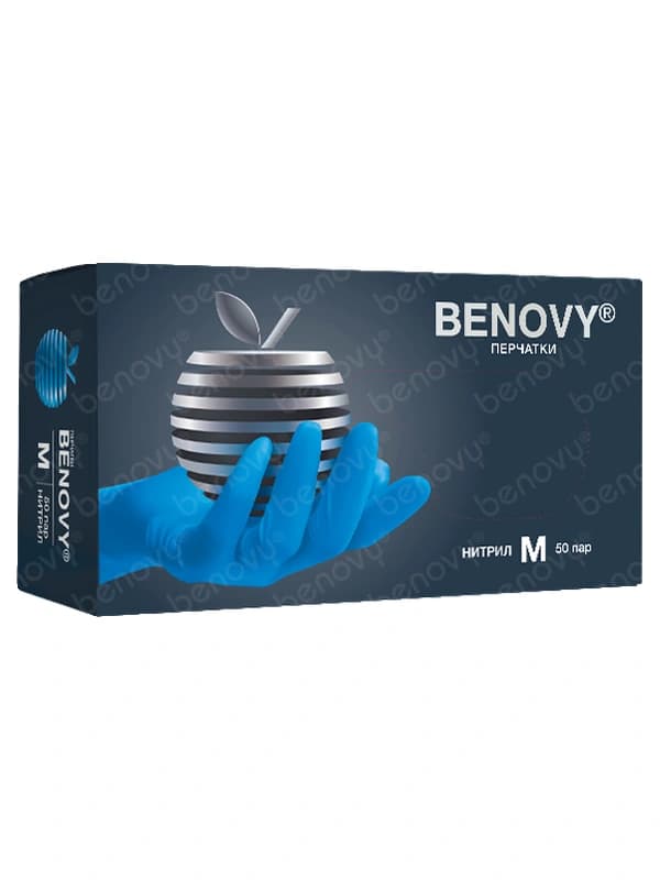 Особопрочные нитриловые перчатки BENOVY Nitrile MultiColor BS